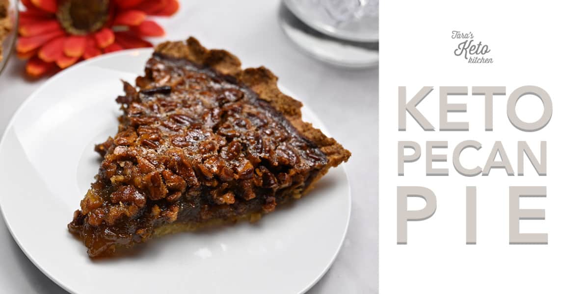 slice of Keto Pecan Pie on a plate